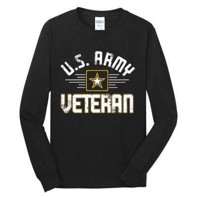 Army Veteran Flag Tall Long Sleeve T-Shirt