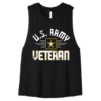 Army Veteran Flag Women's Racerback Cropped Tank