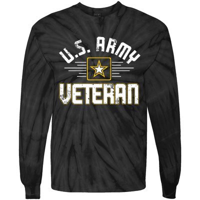 Army Veteran Flag Tie-Dye Long Sleeve Shirt