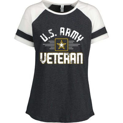 Army Veteran Flag Enza Ladies Jersey Colorblock Tee