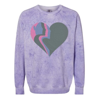 Anti Valentines Friends Galentines Day Female Profile Heart Gift Colorblast Crewneck Sweatshirt