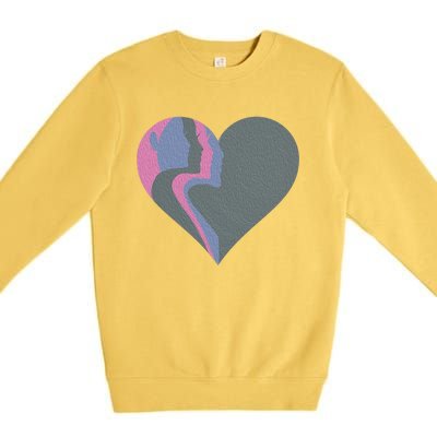 Anti Valentines Friends Galentines Day Female Profile Heart Gift Premium Crewneck Sweatshirt