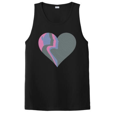 Anti Valentines Friends Galentines Day Female Profile Heart Gift PosiCharge Competitor Tank