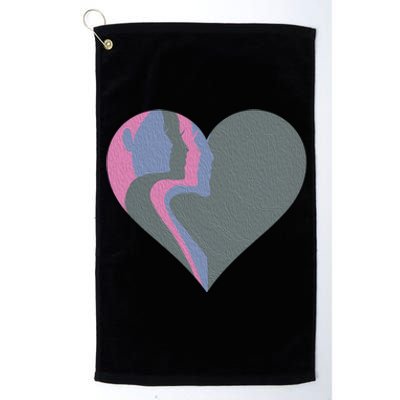 Anti Valentines Friends Galentines Day Female Profile Heart Gift Platinum Collection Golf Towel