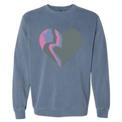 Anti Valentines Friends Galentines Day Female Profile Heart Gift Garment-Dyed Sweatshirt