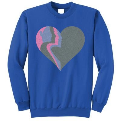 Anti Valentines Friends Galentines Day Female Profile Heart Gift Sweatshirt