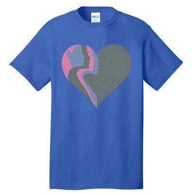 Anti Valentines Friends Galentines Day Female Profile Heart Gift Tall T-Shirt