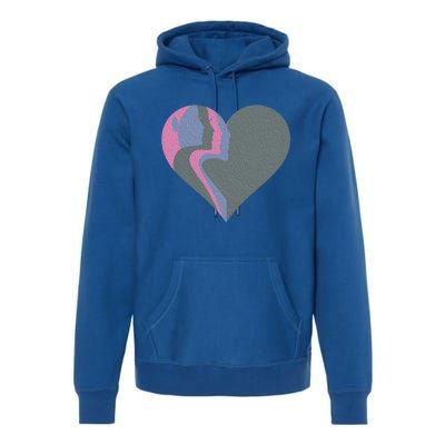 Anti Valentines Friends Galentines Day Female Profile Heart Gift Premium Hoodie