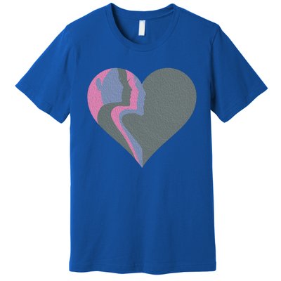 Anti Valentines Friends Galentines Day Female Profile Heart Gift Premium T-Shirt