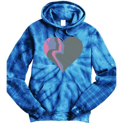 Anti Valentines Friends Galentines Day Female Profile Heart Gift Tie Dye Hoodie