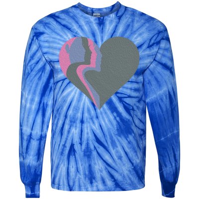 Anti Valentines Friends Galentines Day Female Profile Heart Gift Tie-Dye Long Sleeve Shirt