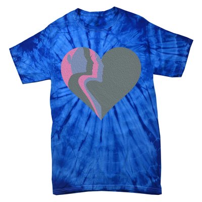 Anti Valentines Friends Galentines Day Female Profile Heart Gift Tie-Dye T-Shirt