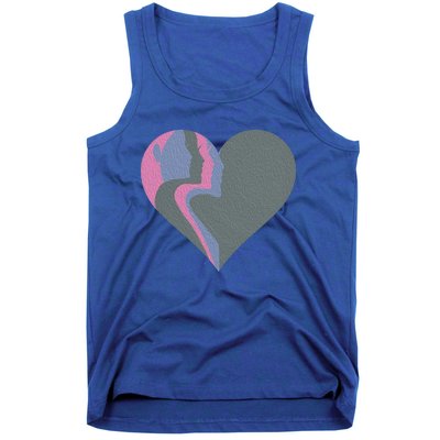 Anti Valentines Friends Galentines Day Female Profile Heart Gift Tank Top