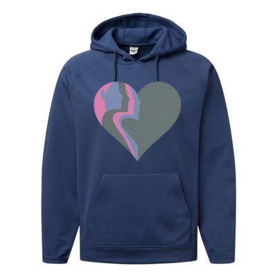 Anti Valentines Friends Galentines Day Female Profile Heart Gift Performance Fleece Hoodie