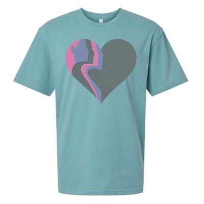 Anti Valentines Friends Galentines Day Female Profile Heart Gift Sueded Cloud Jersey T-Shirt