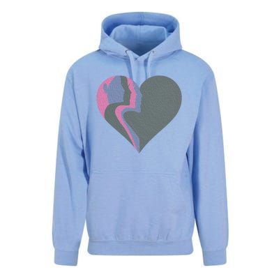 Anti Valentines Friends Galentines Day Female Profile Heart Gift Unisex Surf Hoodie