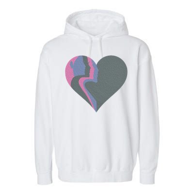 Anti Valentines Friends Galentines Day Female Profile Heart Gift Garment-Dyed Fleece Hoodie