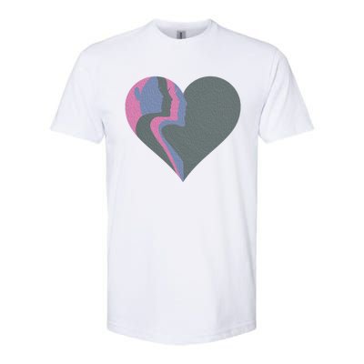 Anti Valentines Friends Galentines Day Female Profile Heart Gift Softstyle CVC T-Shirt