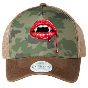 Awesome Vampire Fangs Lips Halloween Trick Or Treat Legacy Tie Dye Trucker Hat