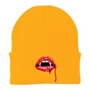 Awesome Vampire Fangs Lips Halloween Trick Or Treat Knit Cap Winter Beanie