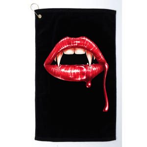 Awesome Vampire Fangs Lips Halloween Trick Or Treat Platinum Collection Golf Towel