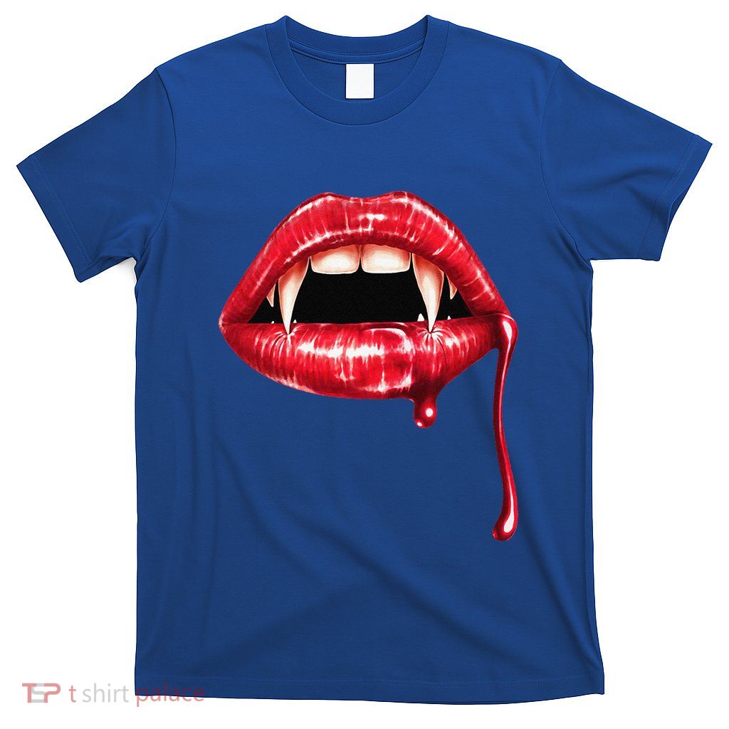 Awesome Vampire Fangs Lips Halloween Trick Or Treat T-Shirt
