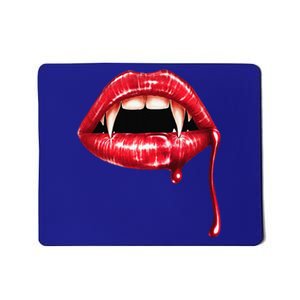 Awesome Vampire Fangs Lips Halloween Trick Or Treat Mousepad