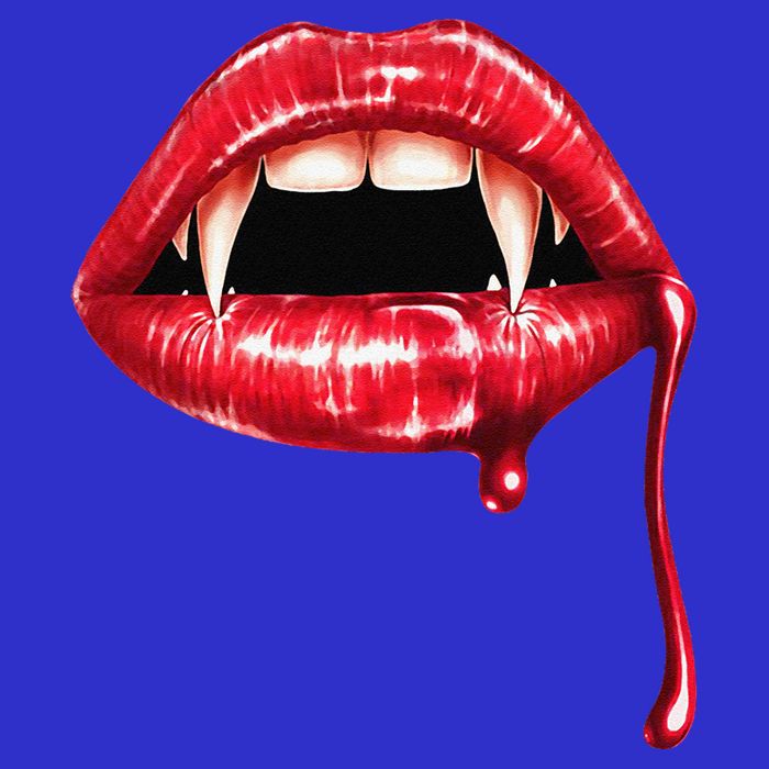 Awesome Vampire Fangs Lips Halloween Trick Or Treat Zip Tote Bag