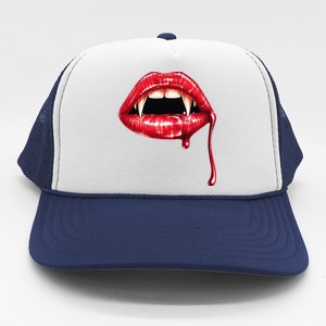 Awesome Vampire Fangs Lips Halloween Trick Or Treat Trucker Hat