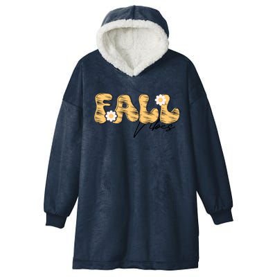 Autumn Vibes Graphic Illustration Hooded Wearable Blanket