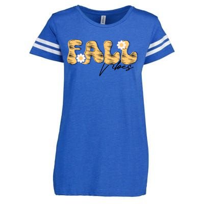 Autumn Vibes Graphic Illustration Enza Ladies Jersey Football T-Shirt