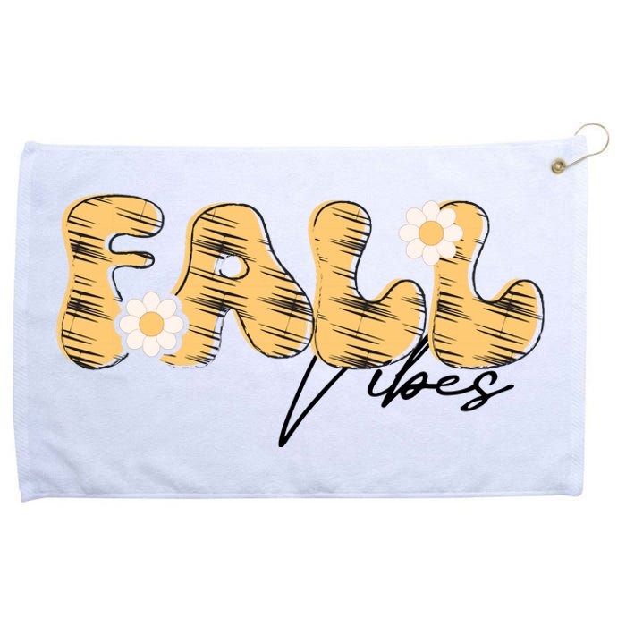 Autumn Vibes Graphic Illustration Grommeted Golf Towel