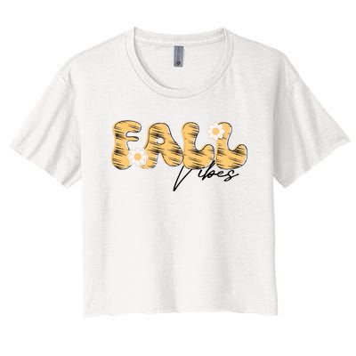 Autumn Vibes Graphic Illustration Women's Crop Top Tee