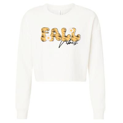 Autumn Vibes Graphic Illustration Cropped Pullover Crew