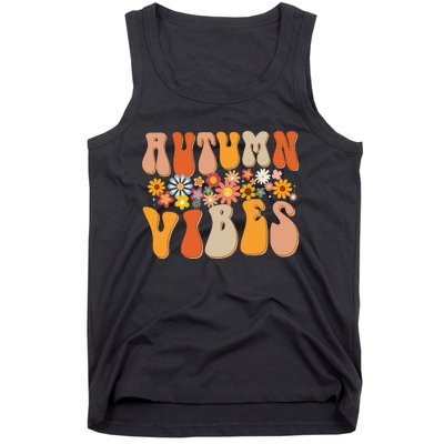 Autumn Vibes Groovy Design Fall Lover Thanksgiving Day Tank Top