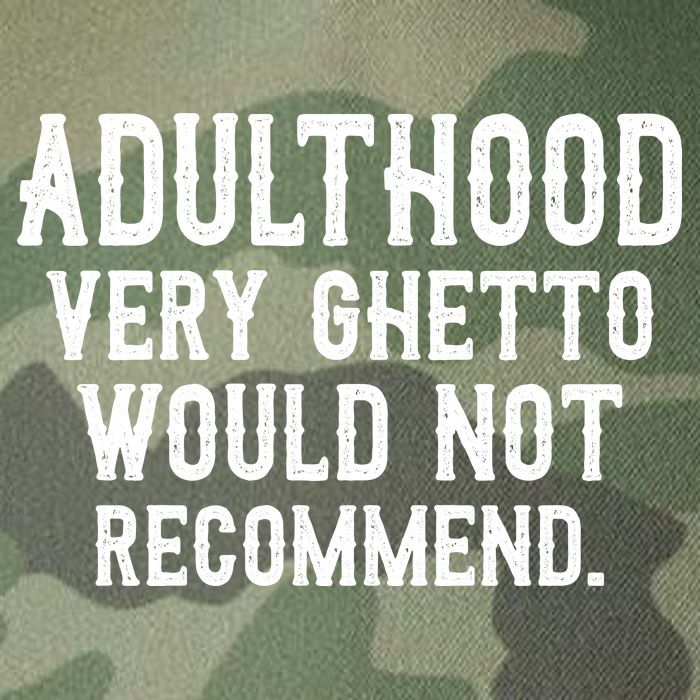 Adulthood Very Ghetto Would Not Recommend Funny Legacy Tie Dye Trucker Hat