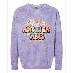 America Vibes Gift Colorblast Crewneck Sweatshirt