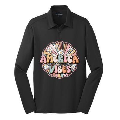 America Vibes Gift Silk Touch Performance Long Sleeve Polo