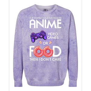 Anime Video Games And Food Lover Colorblast Crewneck Sweatshirt