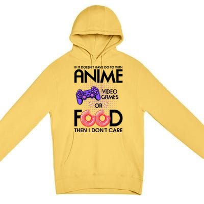 Anime Video Games And Food Lover Premium Pullover Hoodie