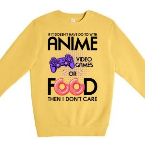 Anime Video Games And Food Lover Premium Crewneck Sweatshirt