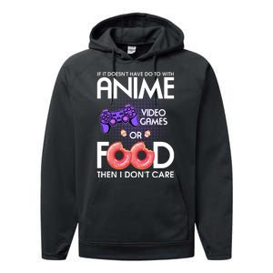 Anime Video Games And Food Lover Performance Fleece Hoodie