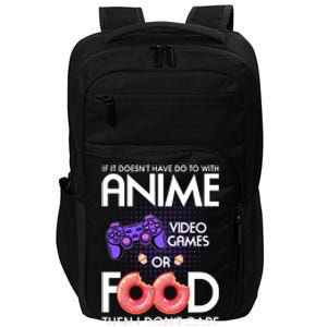 Anime Video Games And Food Lover Impact Tech Backpack