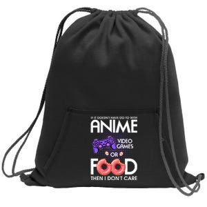 Anime Video Games And Food Lover Sweatshirt Cinch Pack Bag