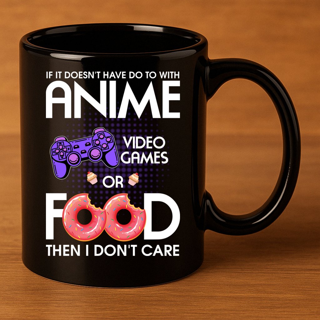 Anime Video Games And Food Lover 11oz C Handle Ceramic Mug
