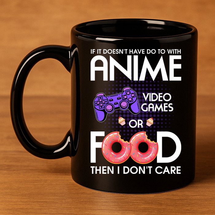 Anime Video Games And Food Lover 11oz C Handle Ceramic Mug