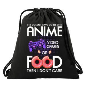 Anime Video Games And Food Lover Drawstring Bag