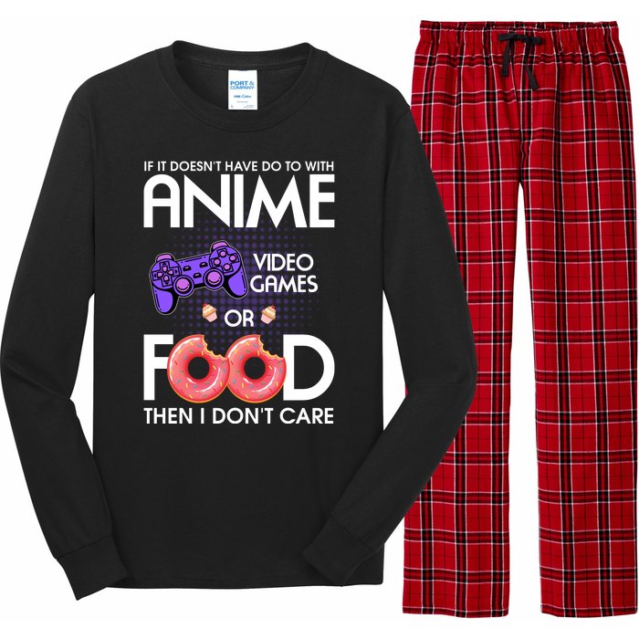 Anime Video Games And Food Lover Long Sleeve Pajama Set