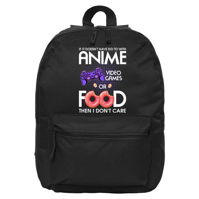 Anime Video Games And Food Lover 16 in Basic Backpack