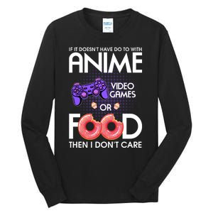 Anime Video Games And Food Lover Tall Long Sleeve T-Shirt